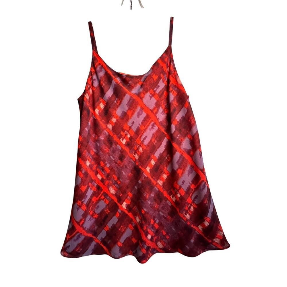 CABI Tank Top Shell Sz M Red Printed Layering‎ Adjustable Career Business Casual - Picture 11 of 16